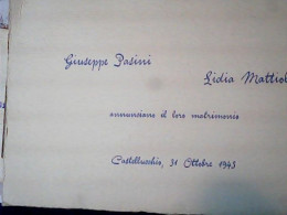 CASTELLUCCHIO MANTOVA MATRIMONIO PARINI  OTTOBRE 1945  JR4831 - Huwelijksaankondigingen