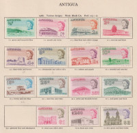 ANTIGUA  - 1966 Elizabeth II Definitives Set (No 75c) Hinged Mint - 1858-1960 Kolonie Van De Kroon