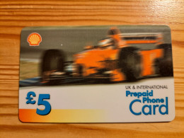 Prepaid Phonecard United Kingdom, ExCel - Car Race, Ferrari, Shell - Emissions Entreprises