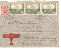 LO PA BXLL 16/11/1936 >  Capetown (Afrique Du Sud) PA3 (3x) + TP422 - Covers & Documents