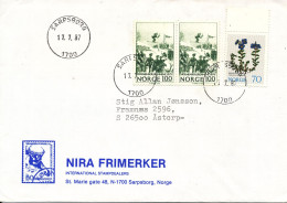 Norway Cover Sent To Sweden Sarpsborg 17-7-1987 - Brieven En Documenten