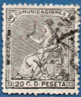 Spain 1873 Hispania Sitting 20 C Cancelled - Used Stamps