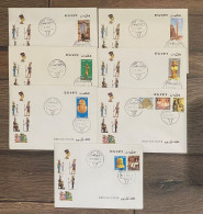 Egypt 2002 ORDINARY MAIL First Day Cover FDC FULL SET 7 Covers ALL Stamp VALUES From 25 Piastres Till 5 Pounds - Brieven En Documenten