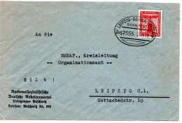 61301 - Deutsches Reich / Dienstmarken - 1938 - 12Pfg Partei EF A Bf BahnpostStpl LEIPZIG-BORNA-GEITHIN -> Leipzig - Oficial