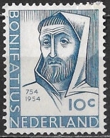 Plaatfout Blauw Streepje Voor De 1e N In 1954 Bonifatius 10 Cent Lichtblauw NVPH 646 PM 1 Ongestempeld - Variedades Y Curiosidades