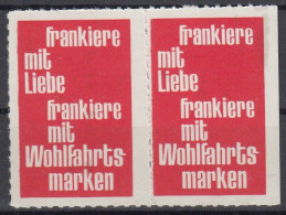 Germany ⁕ Frankiere Mit Liebe, Wohlfahrtsmarken ⁕ 2v MNH Cinderella Vignette Reklamemarke Advertising Label - Erinnophilie