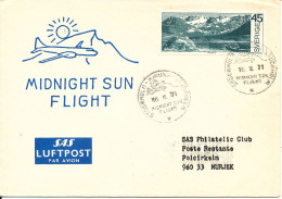 Sweden Cover Midnight Sun Flight Stockholm - Kiruna - Stockholm 16-6-1971 - Briefe U. Dokumente