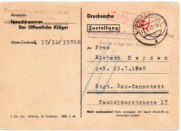 61305 - Bund - 1949 - Unfrank Kte LUDWIGSBURG -> STUTTGART, Entnazifizierung! M 10Pfg Nachporto - Covers & Documents