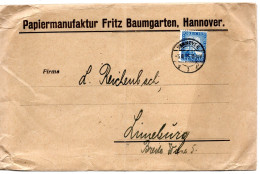 61307 - Deutsches Reich - 1925 - 20Pfg Rheinland EF A Bf HANNOVER -> Lueneburg - Briefe U. Dokumente