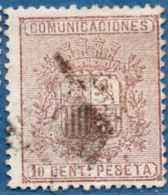 Spain 1874 Spanish Crest 1 Value Cancelled - Usati