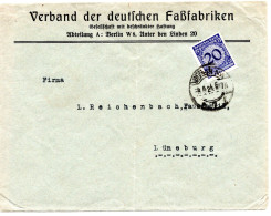 61308 - Deutsches Reich - 1924 - 20Pfg Korbdeckel EF A Bf BERLIN -> Lueneburg - Lettres & Documents