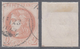 2c Bordeaux Oblitéré Cachet à Date Aspect TB (Y&T N° 40B , Cote 375€) - 1870 Emission De Bordeaux