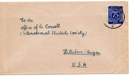 61315 - Alliierte Besetzung - 1947 - 75Pfg Ziffer EF A Bf MEPPEN -> Hillsboro, OR (USA) - Lettres & Documents