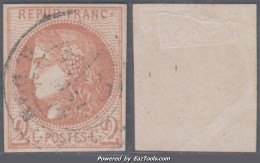 2c Bordeaux Oblitéré Cachet à Date TB (Y&T N° 40B , Cote 375€) - 1870 Emission De Bordeaux