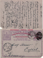 VICTORIA 1892 POSTCARD SENT FROM NELBOURNE TO ERFURT - Covers & Documents