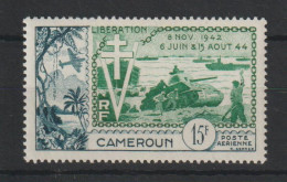 Cameroun 1954 Libération PA 44, 1 Val * Charnière MH - Poste Aérienne