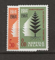 1964 MNH Norfolk Island Mi 57-58 Postfris** . - Norfolk Island