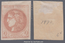 2c Bordeaux Neuf * Aspect TB (Y&T N° 40B , Cote 360€) - 1870 Emission De Bordeaux