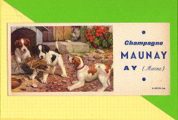 BUVARD & Blotting Paper : Champagne MAUNAY AY : Chien Chat Souris - Wash & Clean