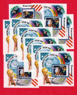 DPT1304v10r- TANZÂNIA 1994- CTO (MUNDIAL DE FUTEBOL EUA' 94)_ X10 - 1994 – USA