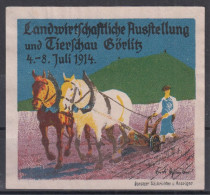 Germany 1914 GÖRLITZ ⁕ Landwirtschaftliche Ausstellung Und Tierschau ⁕ 7 X 6,5 Cm Cinderella / Reklamemarke Advertising - Erinnophilie