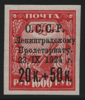 Russia / Sowjetunion 1924 - Mi-Nr. 266 Z * - MH - Gestrichenes Papier - Neufs