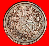 * RAMPANT LION (1909-1940): NETHERLANDS  1/2 CENT 1928! WILHELMINA (1890-1948)! · LOW START ·  NO RESERVE! - 0.5 Centavos