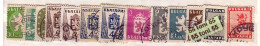 1945 LION And A State Coat Of Arms Michel -505/515 +508/09 II 13v.- Useed Bulgaria / Bulgarie - Used Stamps