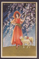 CPA Busi Adolfo Art Déco Illustrateur Italien Femme Women Circulé Moutons - Busi, Adolfo