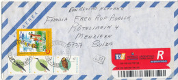 Argentina Registered Air Mail Cover Sent To Switzerland Villa Angela 29-4-1996 Topic Stamps - Luchtpost