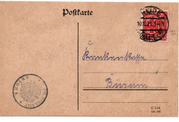 61347 - Deutsches Reich - 1921 - 40Pfg Dienst EF A Kte HEIDE -> Buesum, Abs: Zollamt Heide - Oficial