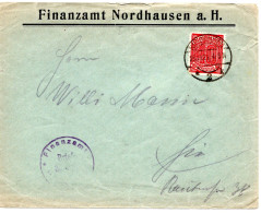 61348 - Deutsches Reich - 1921 - 40Pfg Dienst EF A OrtsBf NORDHAUSEN, Abs: Viehnanzamt Nordhausen - Dienstmarken