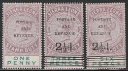 Sierra Leone 1897 - 3 Val. MH - Sierra Leone (...-1960)