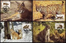 Portugal 1988 WWF W. W. F. Lynx 4x MC Fauna Cat Cats - Cartoline Maximum