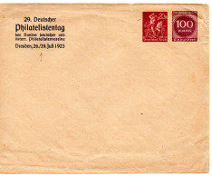 61368 - Deutsches Reich - 1923 - 20M&100M PGAUmschlag "29.Dt Philatelistentag", Ungebraucht, Kl Mgl - Sonstige & Ohne Zuordnung