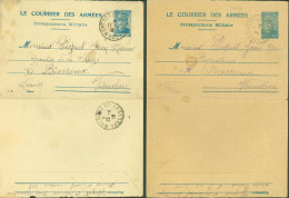 Guerre 14 CP FM Le Courrier Des Armées Joffre 2 Cartes Lettres Armée D'Orient Secteur Postal Trésor & Postes 505 + 505 B - 1. Weltkrieg 1914-1918