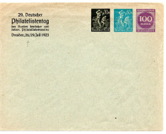 61369 - Deutsches Reich - 1923 - 30M&50M&100M PGAUmschlag "29.Dt Philatelistentag", Ungebraucht, Kl Mgl - Sonstige & Ohne Zuordnung