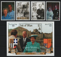 Isle Of Man 1997 - Mi-Nr. 743-746 & Block 31 ** - MNH - Goldene Hochzeit - Man (Ile De)