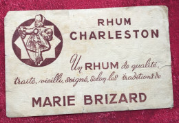 Rhum Charleston Marie-Brizard Bon Buvard -Vintage Publicité- Publicitaire-traité Vieilli Soigné Selon Les Traditions - Drank & Bier