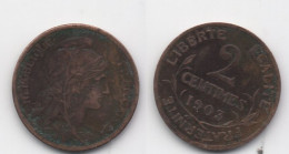 + FRANCE   + 2 CENTIMES 1903 + - 2 Centimes