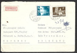 HONGRIE. N°1572-3 De 1963-72 Sur Enveloppe Ayant Circulé. Tour Radio/Charriot. - Storia Postale