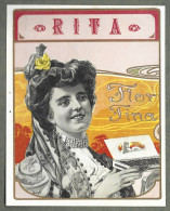 Publicite   Cigare  - Tabac  -   Flor Fina  - Rita   -  Vers  1880 -1900 - Format 10 Sur 13 Cms Environs - Sonstige & Ohne Zuordnung