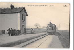 CPA 18 Massoeuvre Par Saint Florent Sur Cher La Gare Et Le Train Tramway - Saint-Florent-sur-Cher