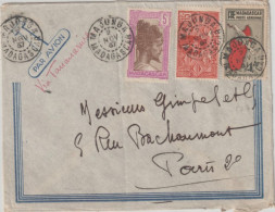MADAGASCAR - 1937 - POSTE AERIENNE 4F50 RARE SUR LETTRE - ENVELOPPE De MAJUNGA => PARIS - Briefe U. Dokumente