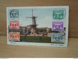 Cpa Rotterdam Molen A/h Oostplein Cachet C.KARS 6 Timbres 1934 - Rotterdam