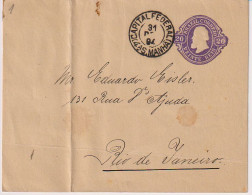 1894, Ganzsachenbrief Von Manha Nach Rio De Janeiro - Covers & Documents