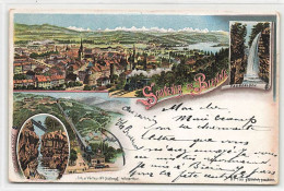 Souvenir De Bienne  Biel Taubenloch Litho 1899 - Bienne