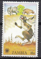 Zambia 1979 (MNH) )Mi 205) - Fable - Kalulu And The Tug Of War -Rabbit And Elephant - Conejos