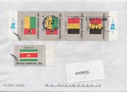 United Nations, UN, Flags Of Cape Verde, Belgium, Suriname - Cartas & Documentos