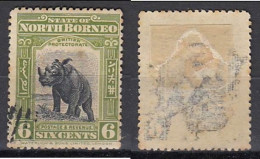 North Borneo 1909 (Used) (Mi 132) - Sumatran Rhinoceros (Dicerorhinus Sumatrensis) - Rinocerontes